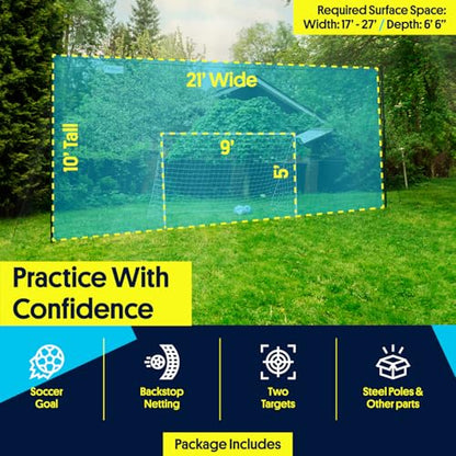 Open Goaaal 3-in-1 Soccer Training Rebounder - Soccer Goal for Volley, Passing, Training - Outdoor Sports, Backyard Games - size: Standard with Targets