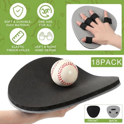 Leyndo Baseball Training Glove Foam Fielding Trainer Infield Training Gloves Baseball Fielding Gloves for Quick Hands Batting Practice Two Hands