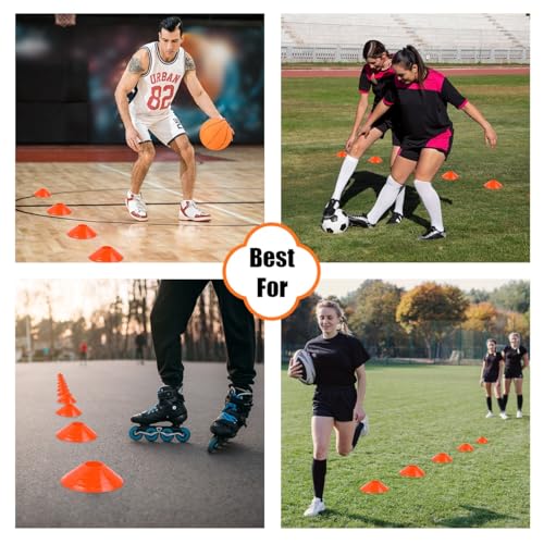 75/50/25 Pack, Pro-Grade Soccer Training Cones Set, Durable Agility Soccer Cones with Carry Bag & Strap Holder Ideal for Sports Training, Football, Soccer, Basketball- Trusted by Coaches & Athletes - color: Multi Color