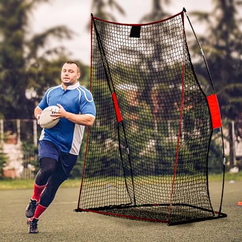 Doublehorse Football Kicking Net - 4x7FT Portable Rugby Lightweight Quarterback Target Toss Throwing Practice Training Game for Outdoor Indoor Backyard Sports Field Teens Adults Practice Gifts