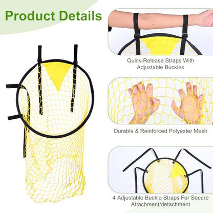 4PCS Soccer Goal Target Nets – High-Visibility Yellow Training Aids for Football Shooting Accuracy, Durable Fiberglass & Oxford Cloth Design, Easy to Attach/Detach