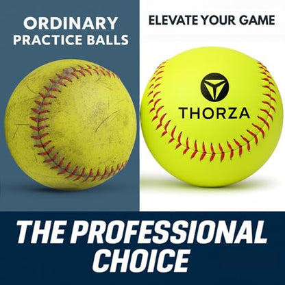 Thorza 12" Weighted Training Softballs - Training Balls to Increase Pitch Velocity & Arm Strength - Durable Softball Practice Equipment for Pitchers of All Skill Levels - style: Set of 4 (9, 10, 11 & 12 oz)