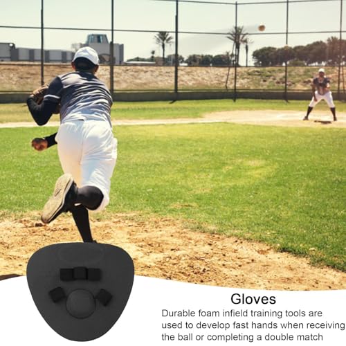Genérico Baseball Training Gloves | Lightweight Youth Softball Gloves & | Pancake Gloves, Flat Field Training Gloves - color: Black