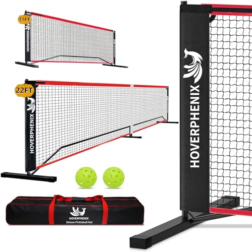 Portable Pickleball Net - 22FT Regualtion Size Pickle Ball Net，Weather Resistant Steady Steel Frame and Carry Bag for Indoor, Outdoor, Driveway, Backyard