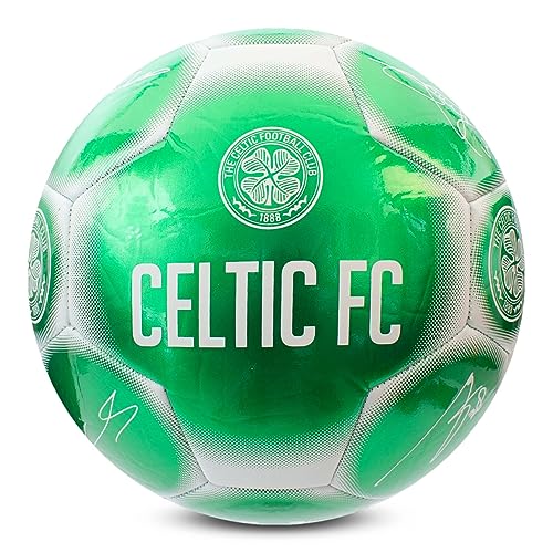 Hy-Pro Officially Licensed Classic Signature Soccer Ball, Metallic, Size 5, Training, Match, Merchandise, Collectible for Kids and Adults - style: Celtic F.C.