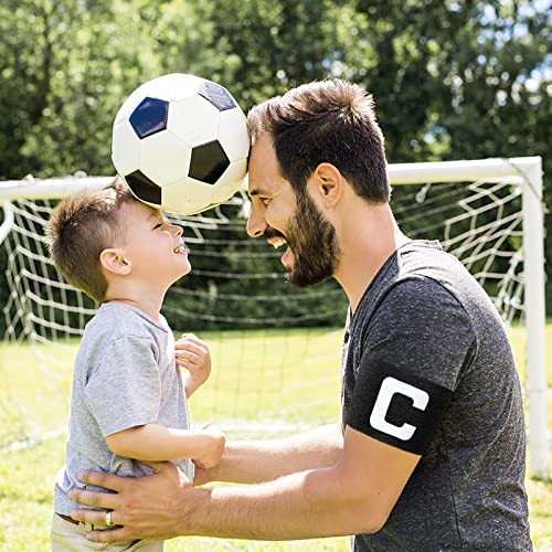 BESPORTBLE Adjustable Soccer Captain Armband for Youth Kids - Elastic Nylon Football Arm Band with Anti-Drop Design, Black Team Sports Accessory for Soccer, Rugby, Basketball