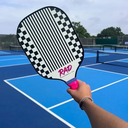 RAD Pickleball Paddle – USAPA Approved Pickleball Racket – Fiberglass Surface with Spin Grit Tech – Carbon Fiber Pickleball Paddle for Power & Control – Indoor & Outdoor - color: Retro Ripper
