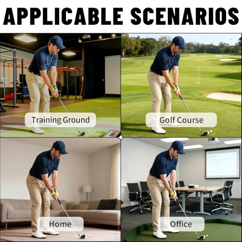 Golf Swing Trainer with Golf Swing Training Aid, Golf Grip Trainer Enhance Grip Strength Precision, Correct Hand Posture, Wrist Trainer Kit with Arm Band for All Golfers