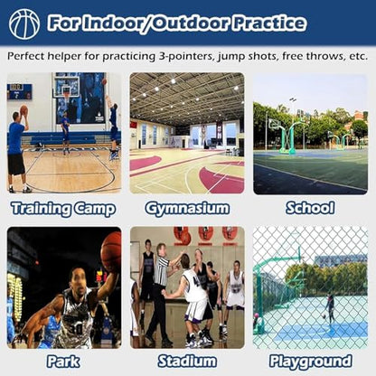Power Network Freestanding Basketball Hoops Metal Ball Return Attachment 180° Rotating Shooting Trainer Youth Adult Gym Home Basketball Basketball Racks