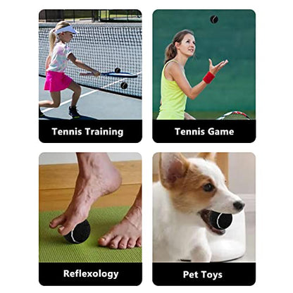 URBEST Tennis Ball 12 Packs Training Tennis Balls Practice Balls for Novice Player, Pet Dog Playing Balls with Mesh Carry Bag - color: Very Black
