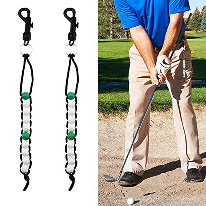 ZYAMY 2pcs Golf Stroke Score Counter with Key Chain Plastic Golf Ball Beads Putt Counter Training Accessories