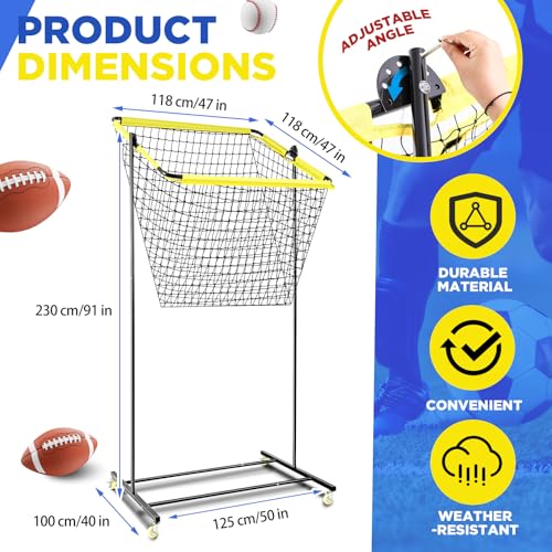 Liliful Football Throwing Net Quarterback Target Nets Football Training Equipment Portable Outdoor Accuracy Trainer Target Practice Aids for Youth Adults