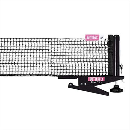 Butterfly Elite Table Tennis Table Clip Net Set – Replacement Net Set for Table Tennis Tables – Net Set Includes All The Necessary Parts to Replace an Old Net, Black (ELCLNS)