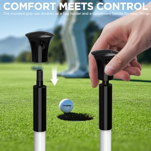 KINGTOP Golf Flagstick - Portable Design, Practice Putting Green Flag Stick for Yard, Club - Golf Pole Pin Flagpole, 3FT or 6FT Heights Available - color: 3ft White Flagpole-3 Pack