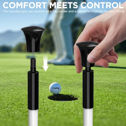KINGTOP Golf Flagstick - Portable Design, Practice Putting Green Flag Stick for Yard, Club - Golf Pole Pin Flagpole, 3FT or 6FT Heights Available - color: 3ft White Flagpole-3 Pack