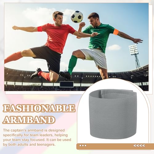 Captain Armbands, Adjustable Leader Arm Bands for Soccer Elastic Team Sport Arm Band-Fitting for Football/Volleyball/Rugby - color: Gray
