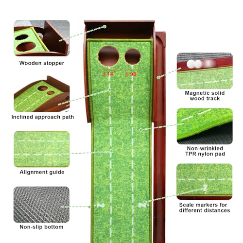 Golf Putting Mat, Practice Golf Putting Green Training Aid for Indoor, Outdoor at Home, Office, Backyard with Putter and Balls 9.84 ft - size: Width: 9.8 in; Length: 9.84 ft