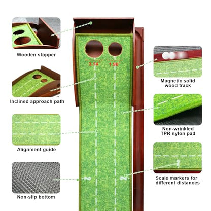Golf Putting Mat, Practice Golf Putting Green Training Aid for Indoor, Outdoor at Home, Office, Backyard with Putter and Balls 9.84 ft - size: Width: 9.8 in; Length: 9.84 ft