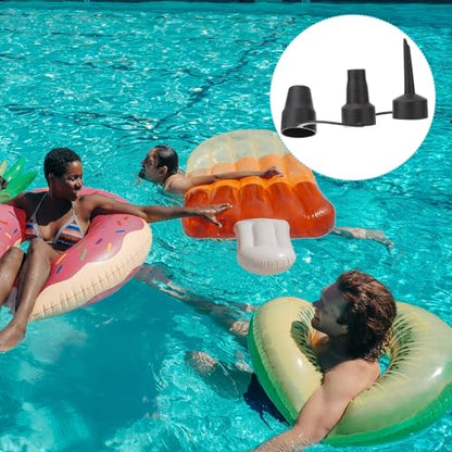 Black Inflatable Pump Adapter Plastic Nozzle Pump Nozzle Head Air Inflator Adaptor Replacement Nozzles 3 Sizes for Home Nozzles