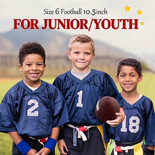 jiaonun Youth Size 6/Official Size 9 Footballs Bulk, Inflatable with Pump for Youth, Junior, Adult, College, High School, Regulation Size Football, American Football, Composite Leather Football - size: size 6, 6pack