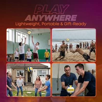 Official Size Volleyball, 1 Size 5 Soft Touch PU Leather Indoor and Outdoor Volleyball for Beach Play, Game, Gym, Training - Includes Ball Pump