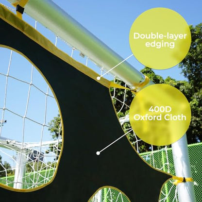 Soccer Goal Target Net with 10 Scoring Zones, Compatible with All 8'x6'/ 12'x6'/ 14'x7' Soccer Goals