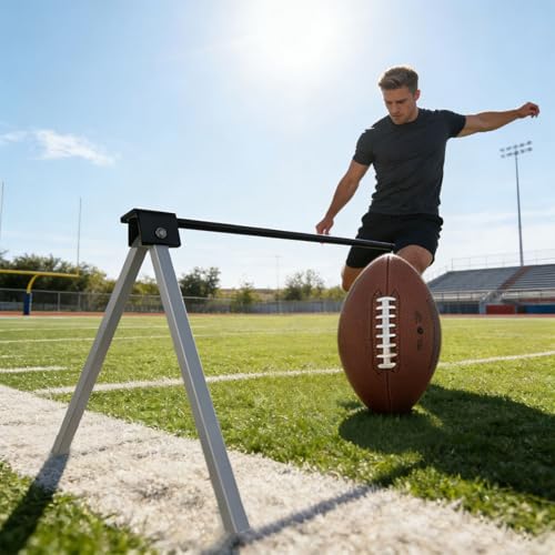 Ready Football Practice Stand Featuring Ergonomic Handle and Quick Setup Sturdy Football Shirt - color: White