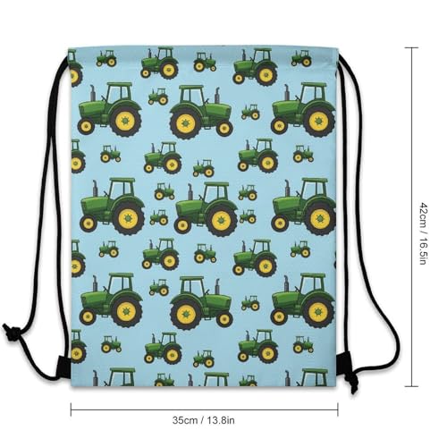 Gym Drawstring Backpack Sackpack Water Resistant for Sports Beach Yoga Travel Unisex, Toy Tractors Bags - color: Picture (373)