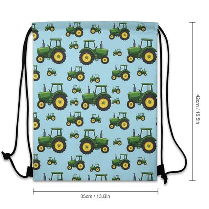 Gym Drawstring Backpack Sackpack Water Resistant for Sports Beach Yoga Travel Unisex, Toy Tractors Bags - color: Picture (373)