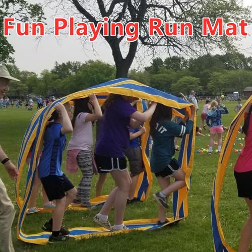 Teamwork Games Group Learning Activity Fun Playing Run Mat for Teenagers and Adults Field Day Game，Elementary School Field Day Team Building Game, Church Rally, Gym Class Exercise.perimeter 19.68ft/6M