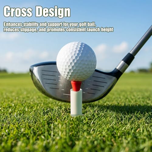 5 Pcs Rubber Golf Tees for Mats - Adjustable Height Golf Simulator Tees - Non-Slip Simulator Tee with Holder, Indoor Outdoor Practice Driving Range Compatible