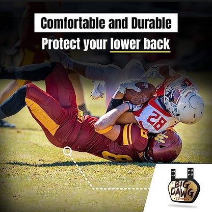 O Shield Golden Cross Chrome Football Back Plate, Lower Back Pads for Football Players, Rear Protector, Cross Series - size: Youth (Weight less than 180 Pounds), style: Big Dawg