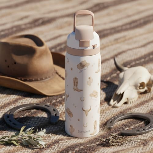 Cowgirl Insulated Stainless Steel Water Bottle with Straw for Sports and Travel, 32oz, Gifts for Women Girls Friends Teens Birthday Christmas - color: Cowgirl