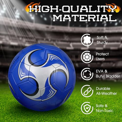 Supervitae 12 Pack Soccer Balls for Teen Adult Bulk Deflated Soccer Balls with Pump Outdoor and Indoor Training Practice Football for Back to School Sports Game Birthday Gift Party - size: Size 3