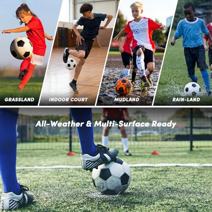 6 Pack Soccer Balls Size 5 Bulk Set – Massive 23-Piece Kit Includes 8 Cones, Whistle, Pump & Mesh Bag – Durable & Soft Training Balls for Youth Team, Practice, Gift & Charity Donation