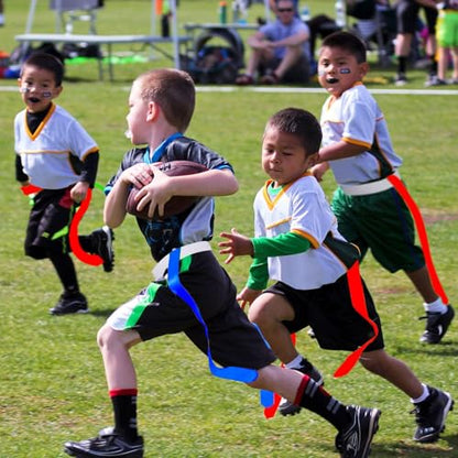 Sintege 14/28 Player Flag Football Belt Set, Adjustable Football Flag and Belts Gifts for Youth Adults Sports Training Event - color: Blue