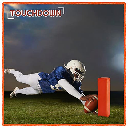 Deekin 8 Pcs Football End Zone Pylons Anchorless Pylon Markers Sand Weighted, Regulation 18" x 4" x 4", Orange