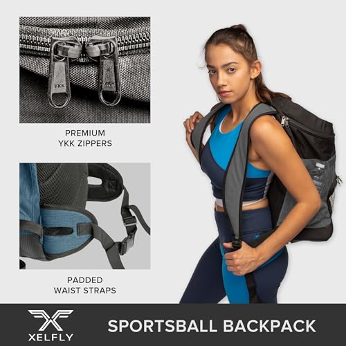 Xelfly Basketball Backpack with Ball Compartment - color: Blue