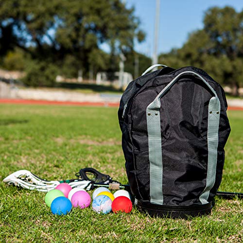 Champion Sports Lacrosse Ball Bag: Nylon Sports Training Tote for Lacrosse, Baseball and Tennis,Gray/Black