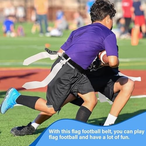 Junkin 6/8/10 Players Flag Football Sets Adjustable Football Belts and Flags for Youths Teens Kids Adults Players Sports Team - color: Blue,white