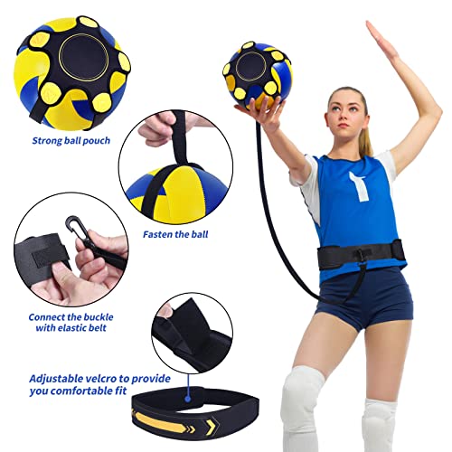 Vefungyan Volleyball Training Equipment Aid - Volleyball Solo Serving, Setting, Spiking Arm Swing Returns Practicing System and Finger Protectors for Beginners & Pro Volleyball Gift Set