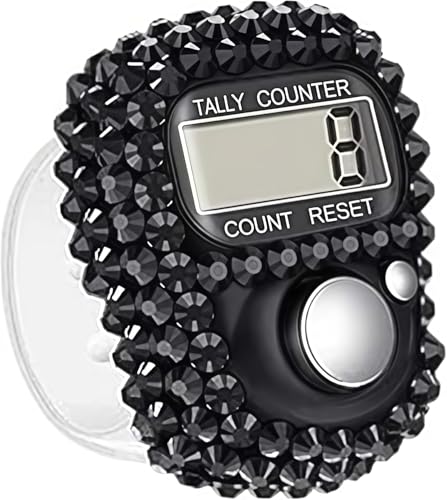 Electronic Finger Tally Counter Clicker Counter,Portable Digital Display Tally Counter,Convenient Resettable Mini Lap Counter for Golf Goods Counting Accessories,Track and Field Lap Counters - color: Black