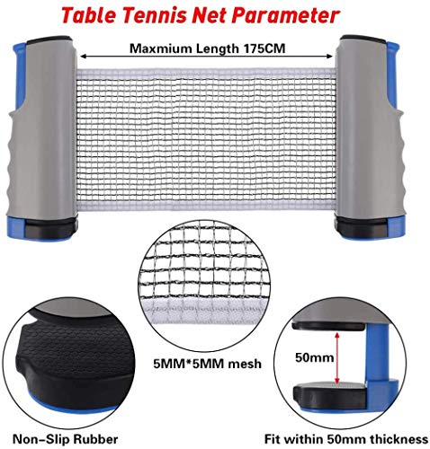 Retractable, Portable Table Tennis Net, Perfect for Table Tennis Table, Office, Kitchen or Dining Table