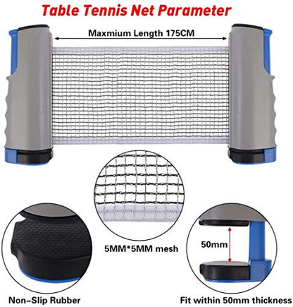 Retractable, Portable Table Tennis Net, Perfect for Table Tennis Table, Office, Kitchen or Dining Table