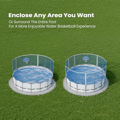 ECOPOOLTECH Pool Basketball Hoop Backstop Net – 59 x 37 Inches, 1 Section Protection Net for Round Above Ground Frame Pool only. - color: White