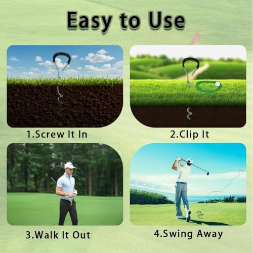 Golf Training Tool,Practice Tool in The Backyard with A Golf Ball & 50 Feet Ball Tavel, Golf Rope Swing Trainer for Improving Swing Form & Accuracy