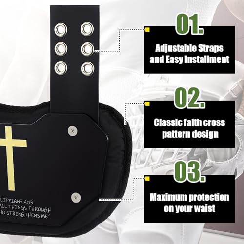 Civaner Football Back Plate Sport Lower Back Pads for Football Players Rear Protector for Youth - style: Cross Style