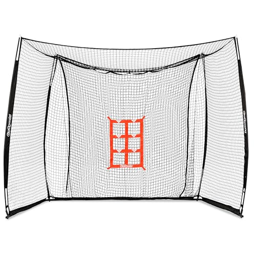 GoSports Baseball & Softball Portable Backstop Practice Net - 10 x 8 ft Hitting & Pitching Net for Backyard