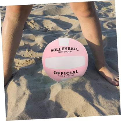 ibasenice Soft Indoor Volleyball Training Equipment, 5-Size Standard Soft Adult Volleyball with Anti-Burst Machine-Stitched Surface, Practice Sports Ball for Indoor and Outdoor Play