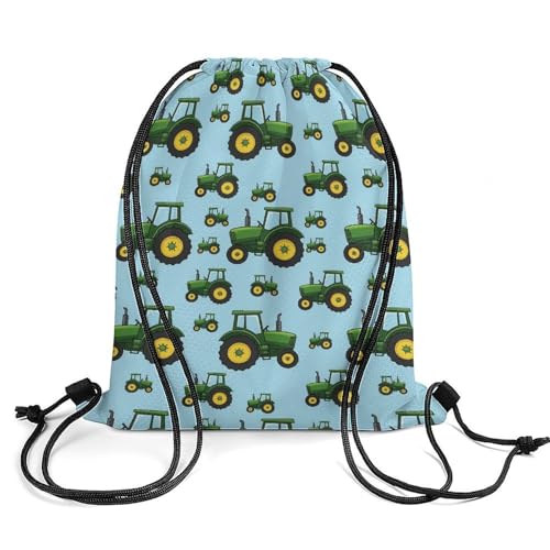 Gym Drawstring Backpack Sackpack Water Resistant for Sports Beach Yoga Travel Unisex, Toy Tractors Bags - color: Picture (373)